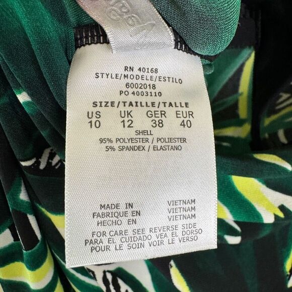 MagicSuit Tankini Swim Top Womens US Size 10 Green Tropical Built In Bra Draped - Picture 6 of 10